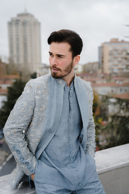 HSY - Powder Blue Sherwani (Menswear)
