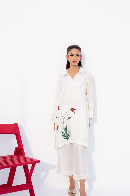 KOMAL LAKHANI - Raaha Ivory Rod Silk