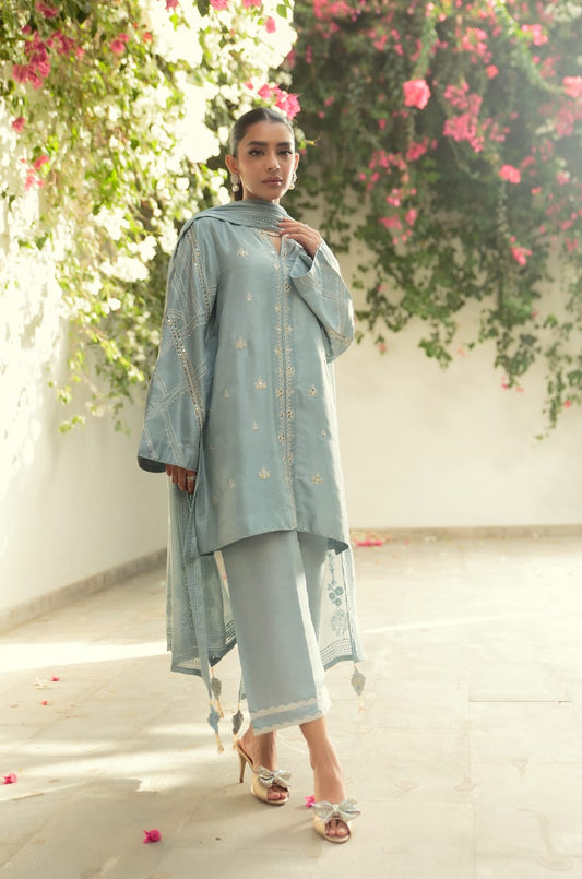 KOMAL LAKHANI -  Reyah Light Blue Imran Sleeve Kamdani