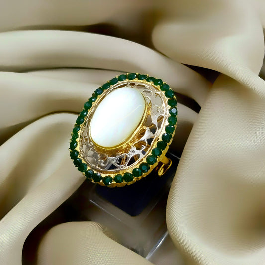 ZAHEEN KAMRAN - White Opal Gold Ring