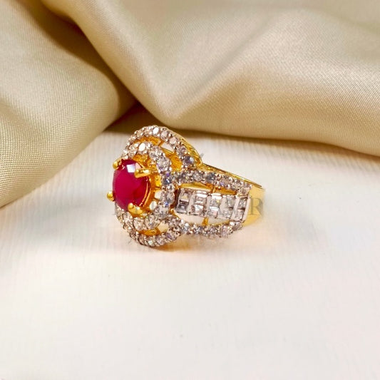 ZAHEEN KAMRAN - Ruby and Zircon Ring