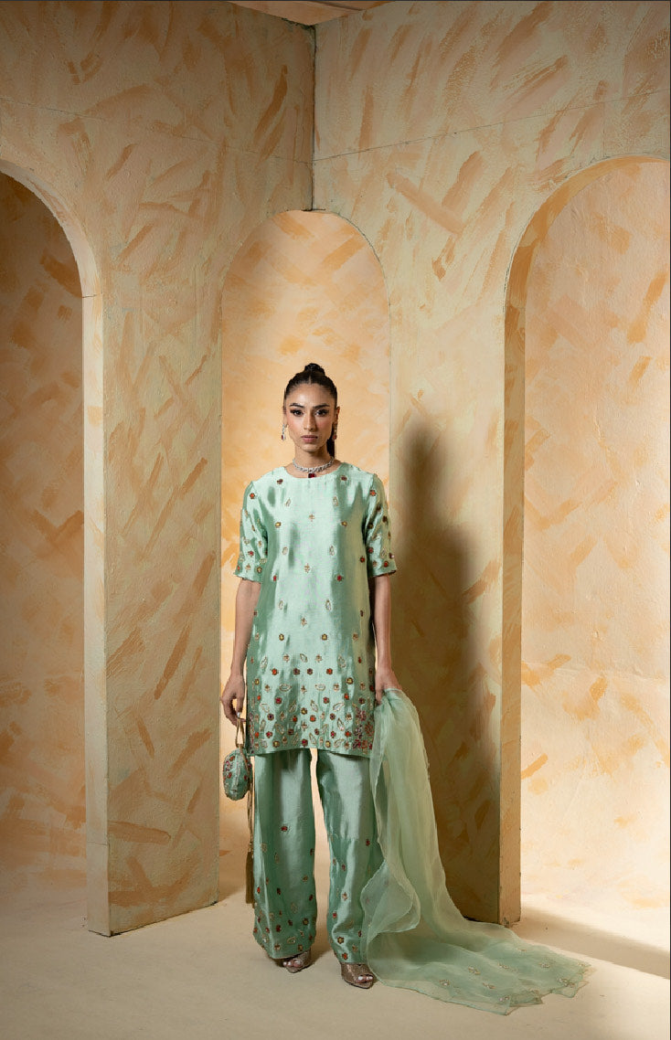 SAMMY K - Mint Green with potli
