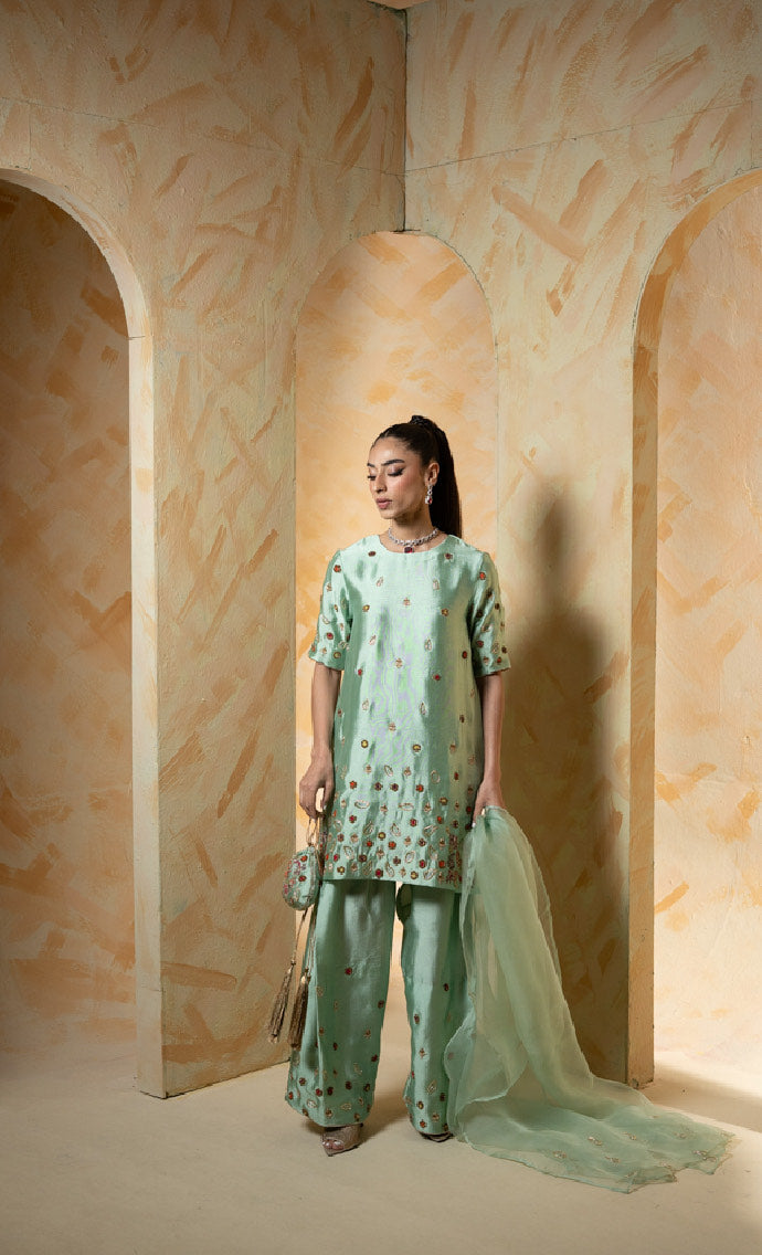 SAMMY K - Mint Green with potli