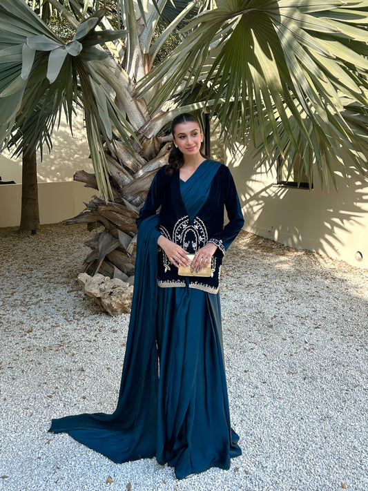 ZABRIC BY ZULEKHA AND SANA-Elara Teal Green