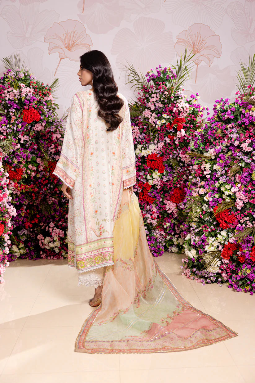SARAH SHEERAZ - Reena with Plain Shaded Dupatta