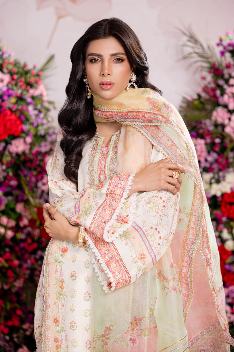 SARAH SHEERAZ - Reena with Plain Shaded Dupatta