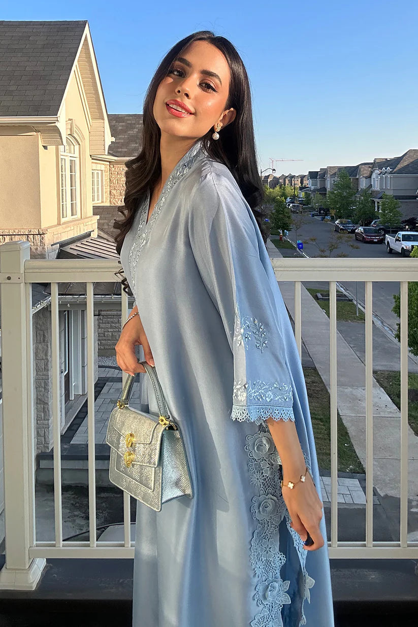 Zona Shaham - Powder Blue Floral Cutwork