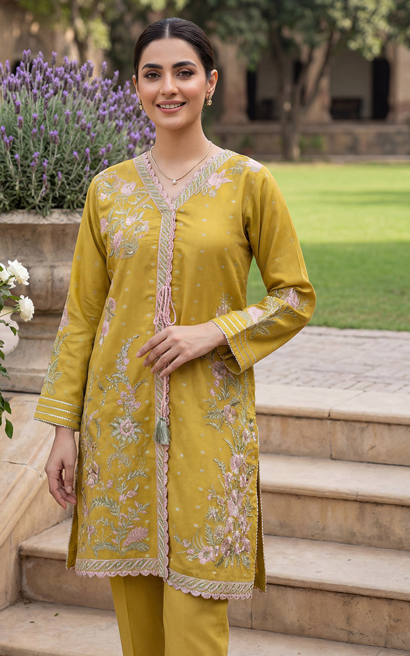 THREADS AND MOTIFS - Yellow Multi Embroidered