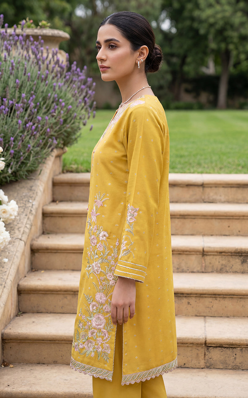 THREADS AND MOTIFS - Yellow Multi Embroidered