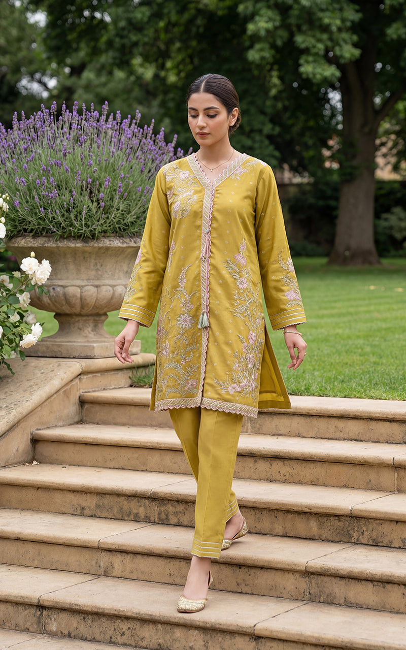 THREADS AND MOTIFS - Yellow Multi Embroidered