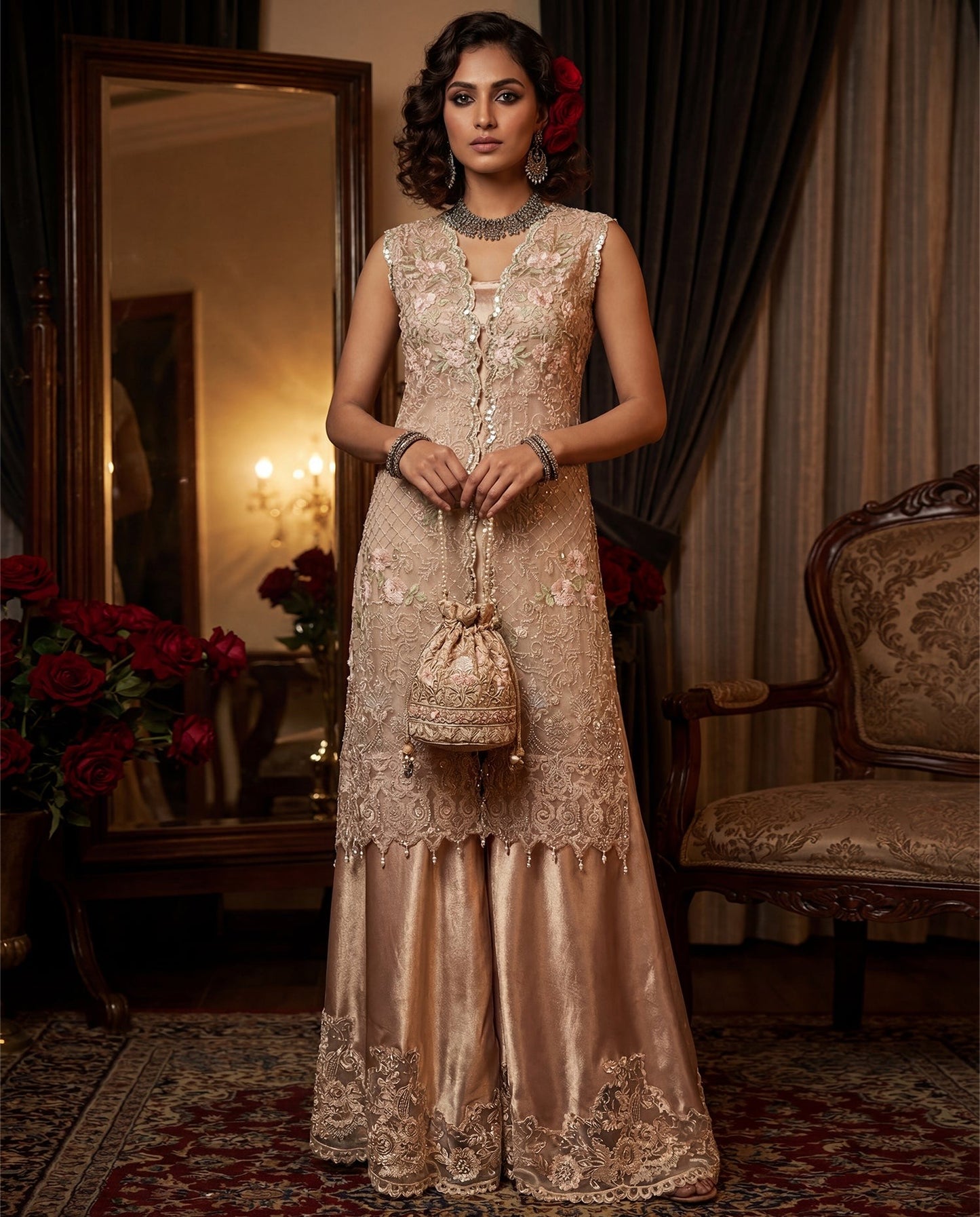 THREADS AND MOTIFS - Champagne Gold Dhaka