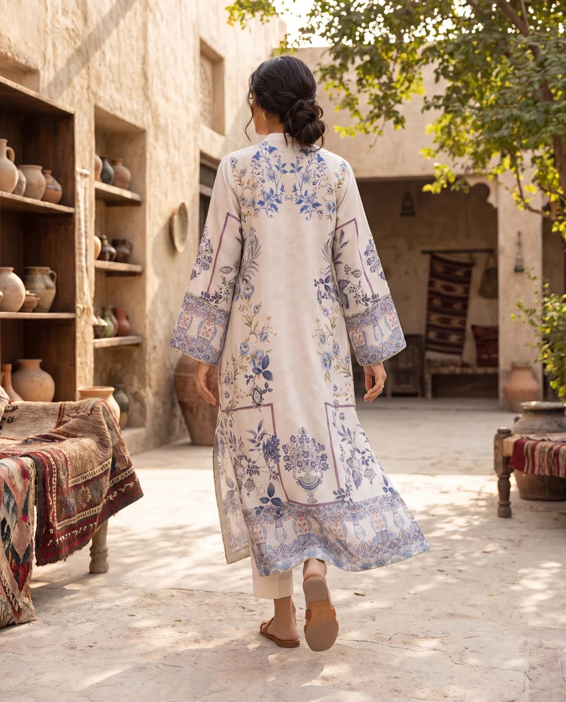 THREADS AND MOTIFS - Ivory Bloom Kaftan