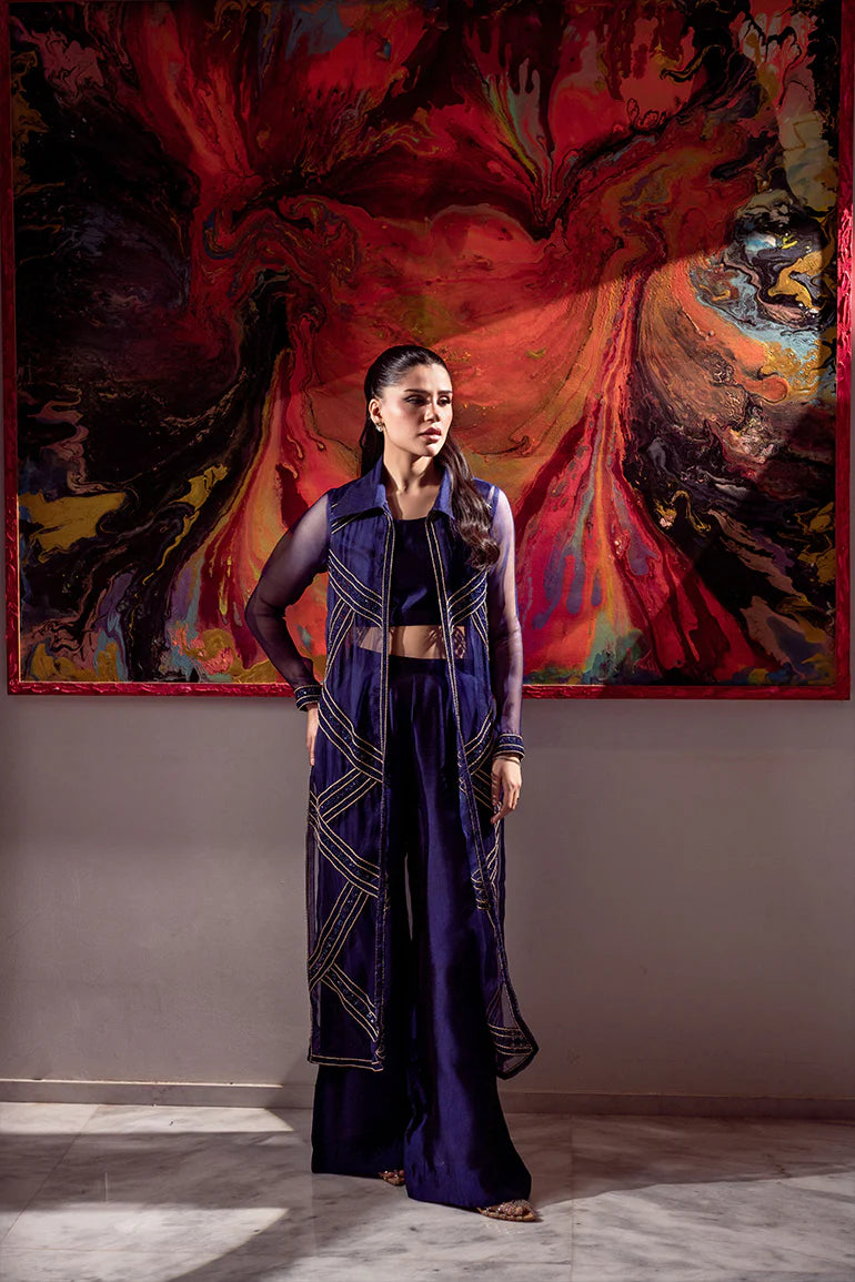 HUMAYUN ALAMGIR WOMENWEAR - Blue Organza