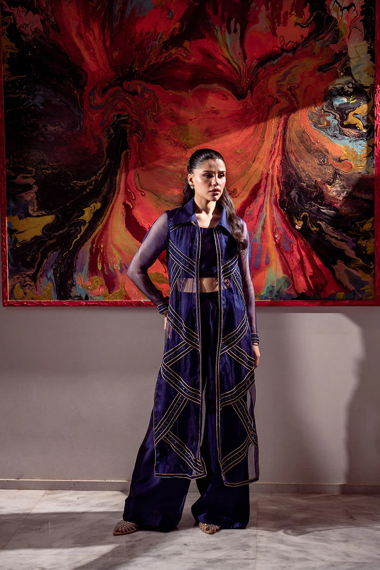 HUMAYUN ALAMGIR WOMENWEAR - Blue Organza