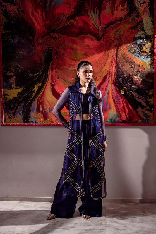 HUMAYUN ALAMGIR WOMENWEAR - Blue Organza
