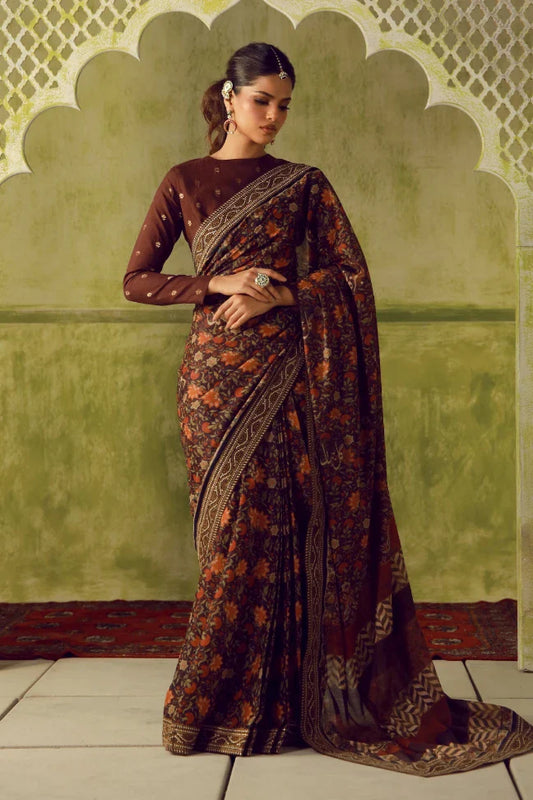 MANTO- Khoobsurat DressSaree Maroon