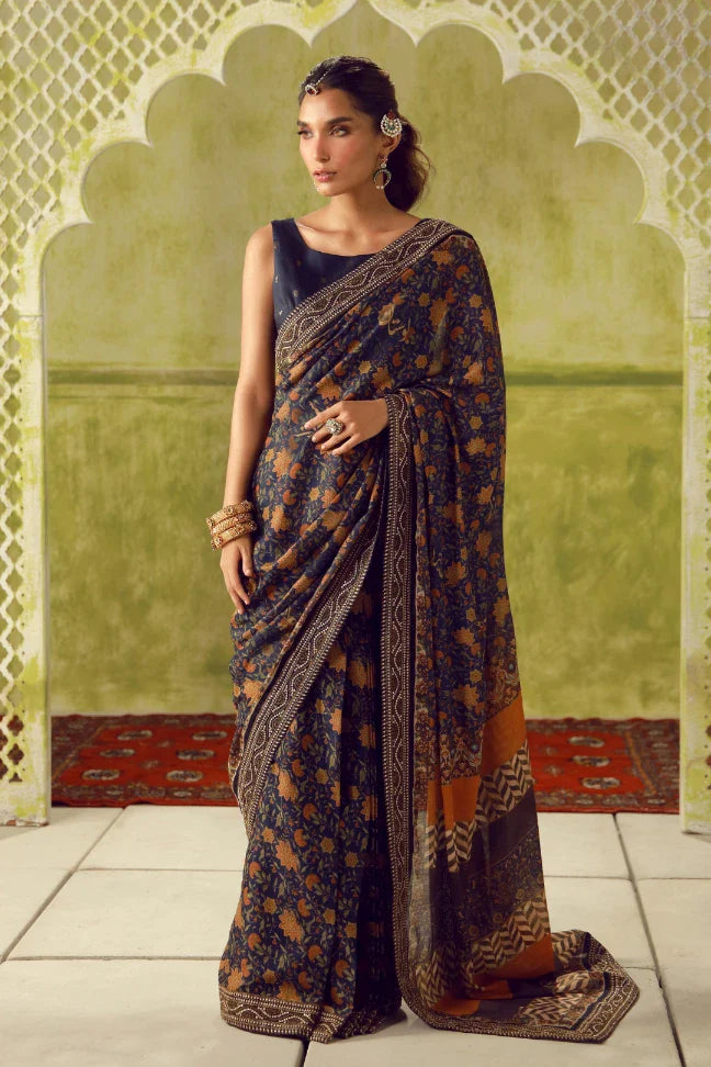 MANTO - Khoobsurat Saree Blue