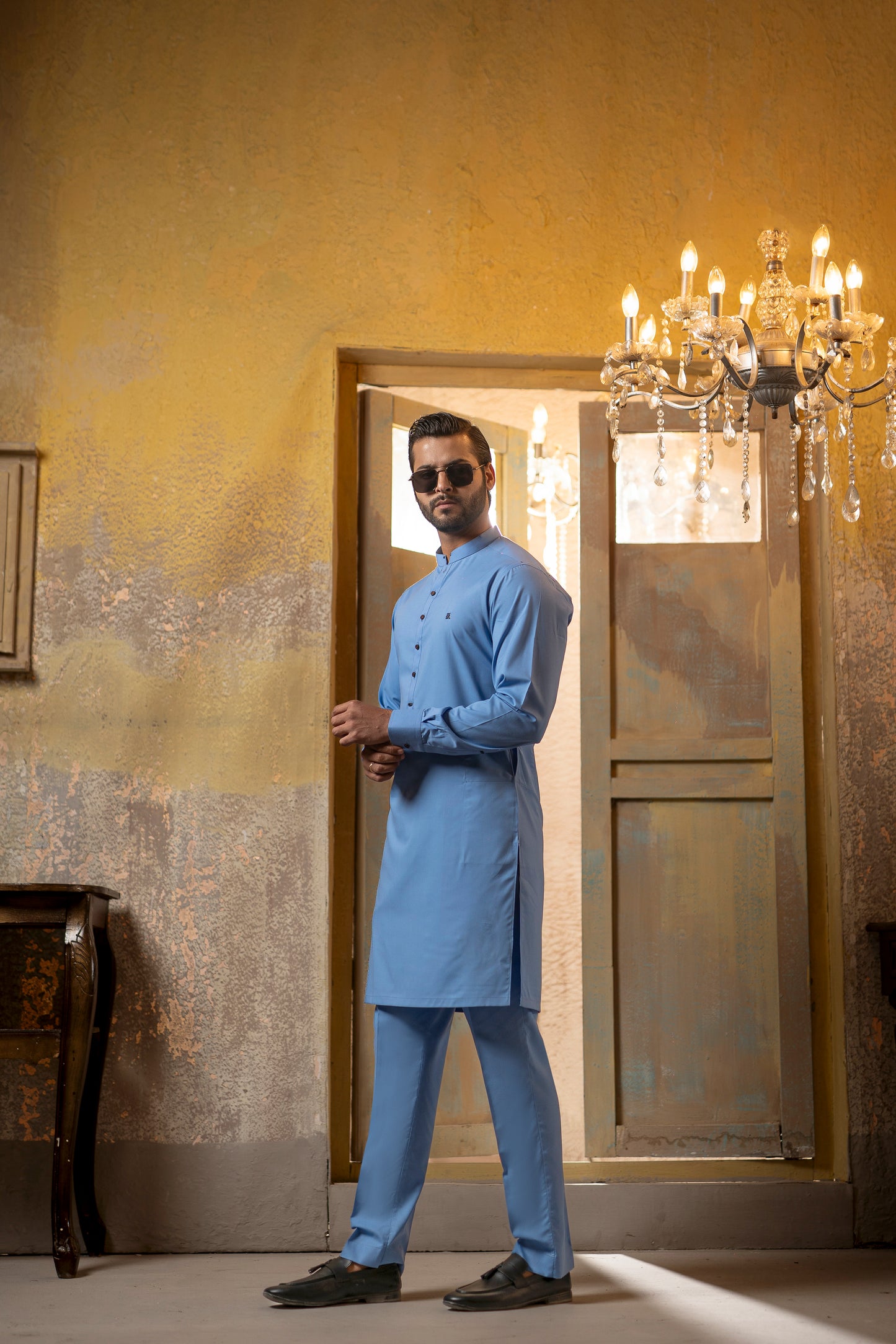 KUNZUL CHANNAR - Light blue kurta trouser
