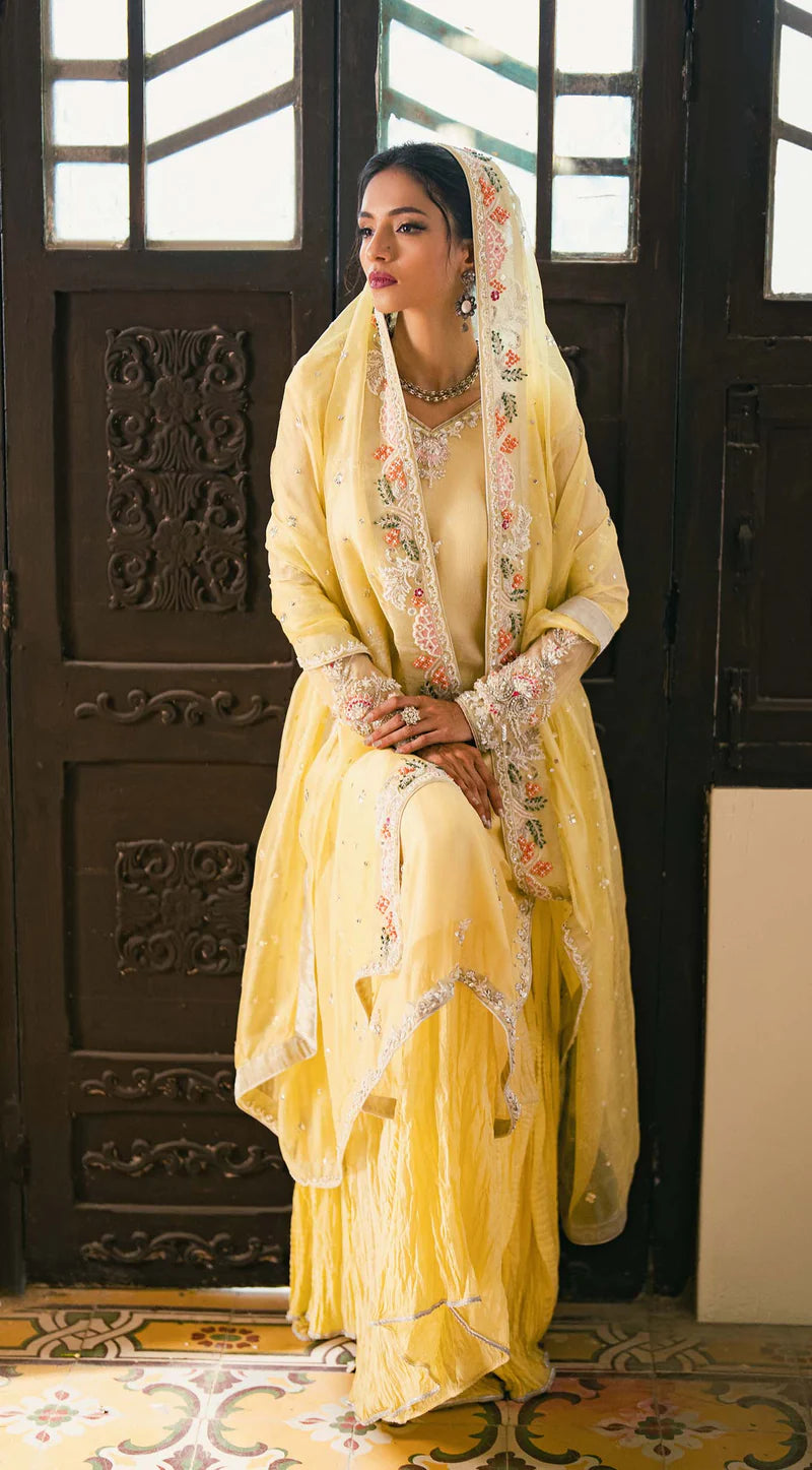 SABEEN ABBAS - Ruha with plain net Dupatta