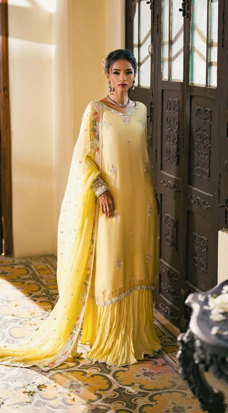 SABEEN ABBAS - Ruha with plain net Dupatta