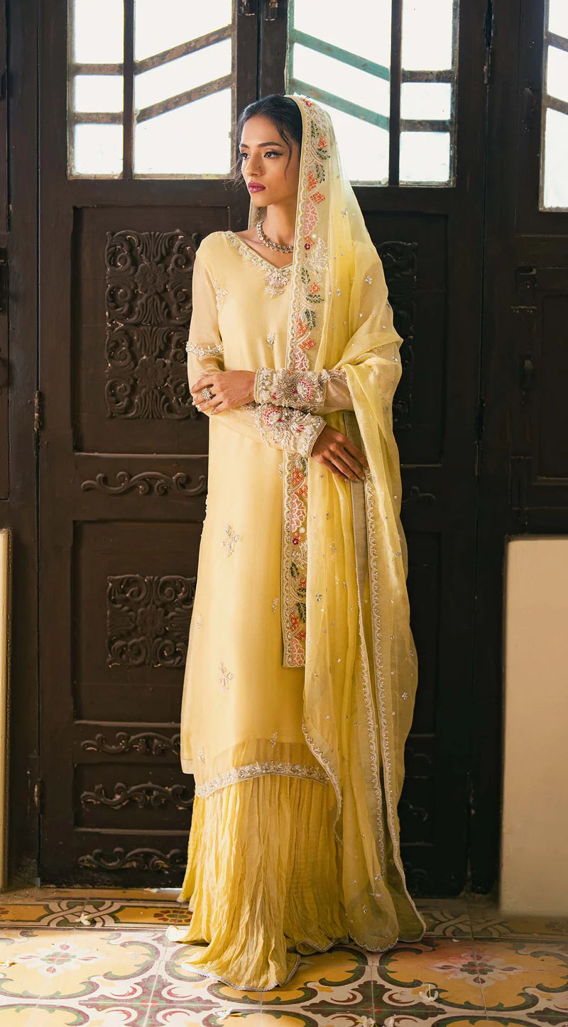 SABEEN ABBAS - Ruha with plain net Dupatta