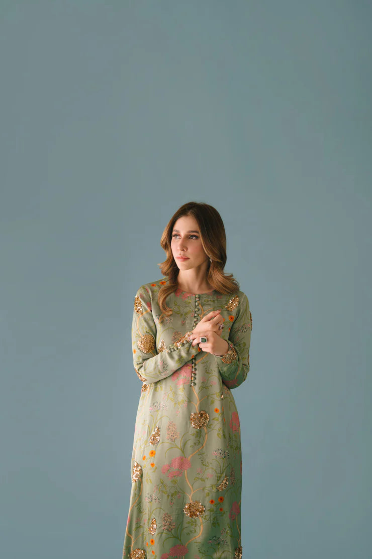 SAMMY K - Green Printed Long