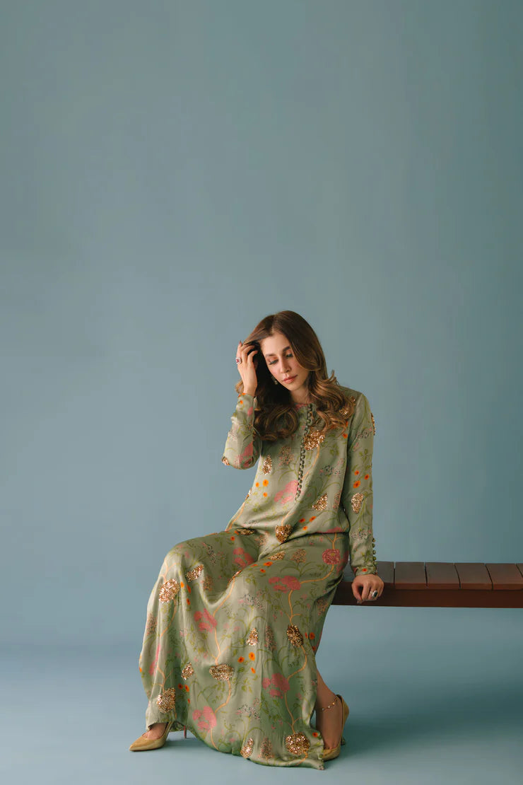 SAMMY K - Green Printed Long
