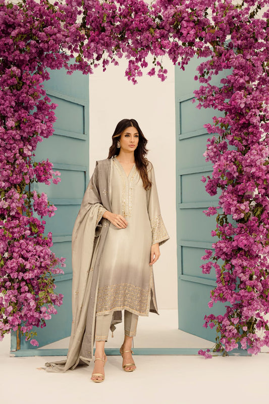 KOMAL LAKHANI- Gray Ombre Kamdani