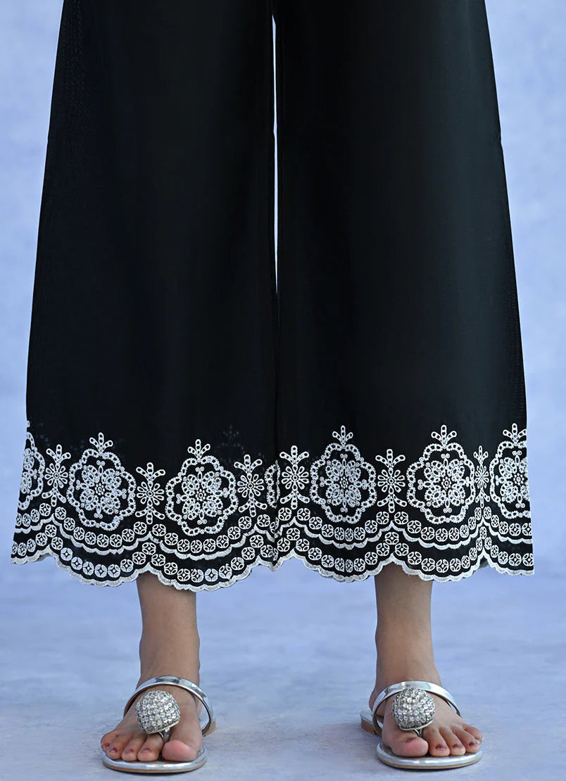 IMAGE - Black Embroidered Pant