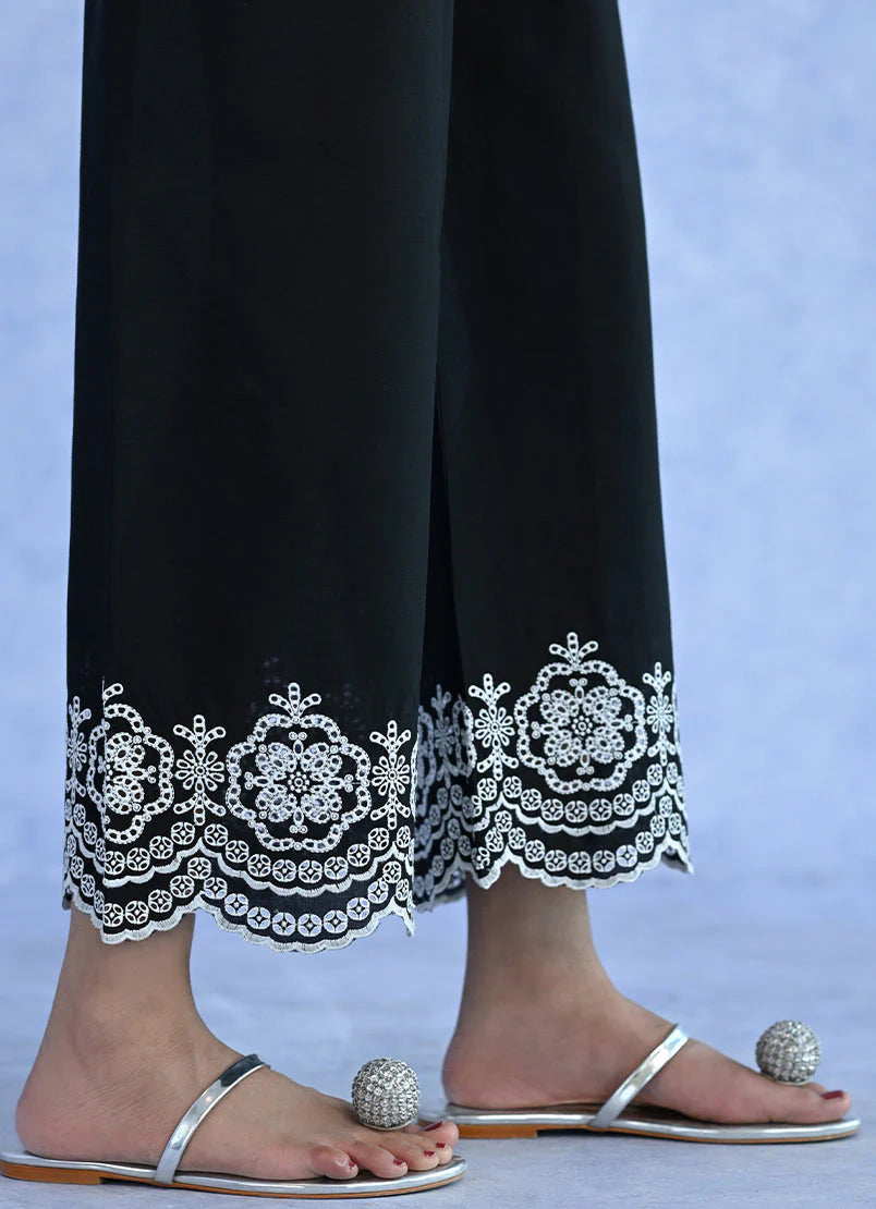 IMAGE - Black Embroidered Pant