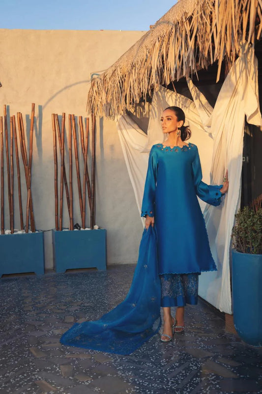 ANAM AHKLAQ - Azure in Red Color