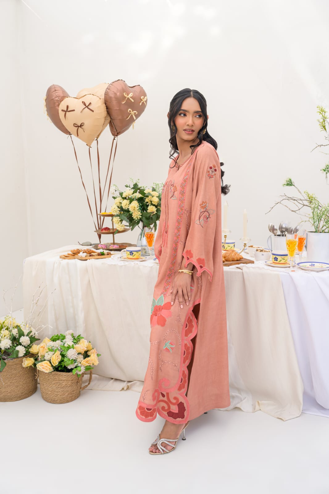 KOMAL LAKHANI - Coral Nectar Kaftan