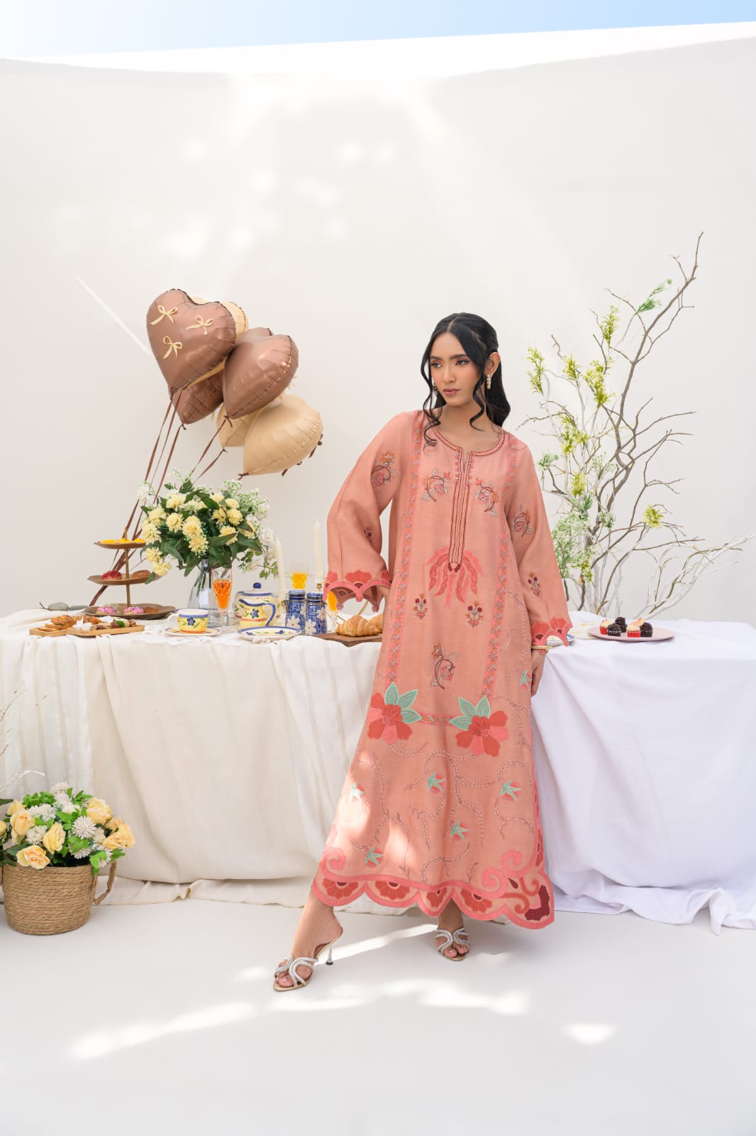 KOMAL LAKHANI - Coral Nectar Kaftan