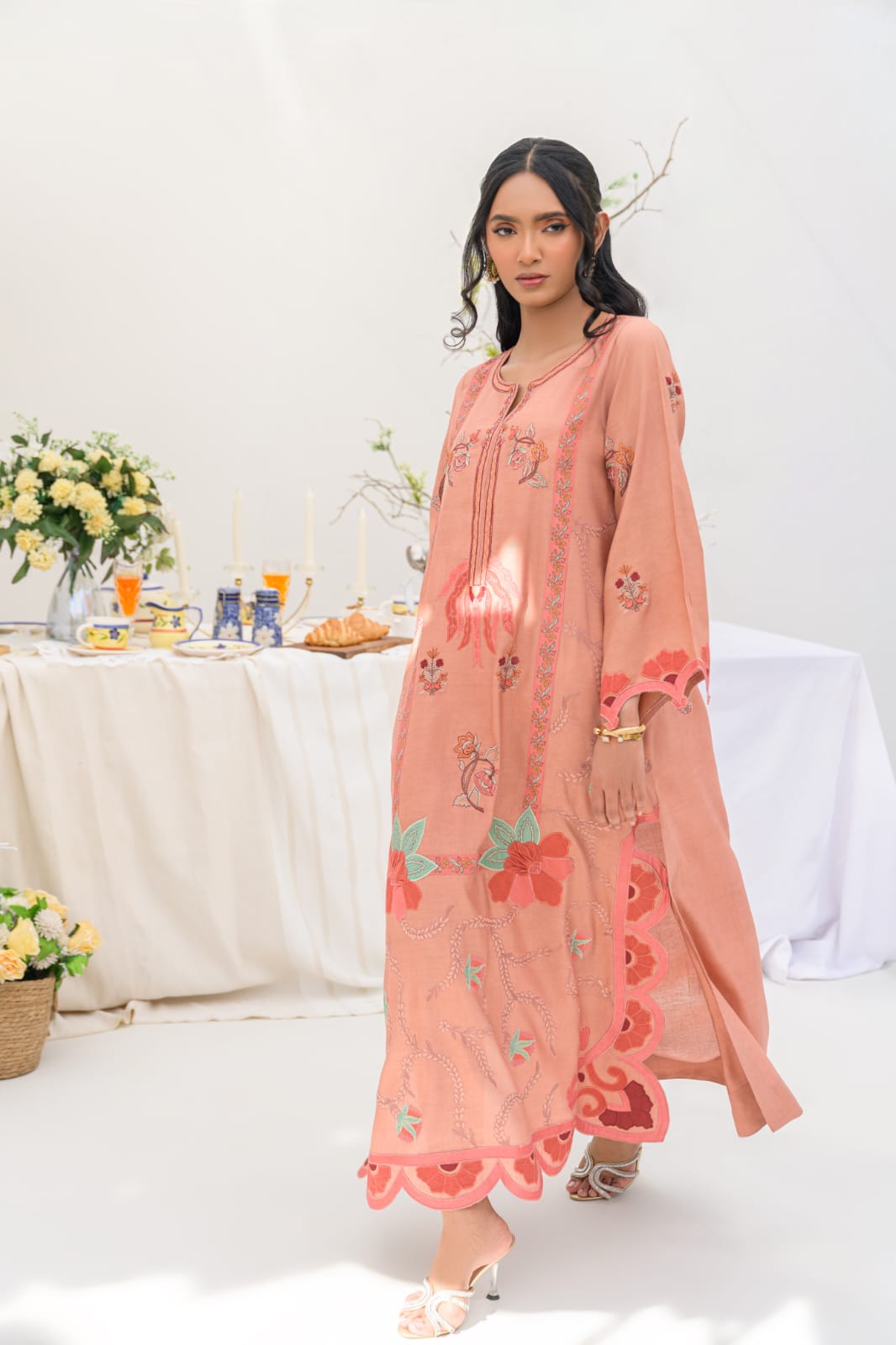 KOMAL LAKHANI - Coral Nectar Kaftan