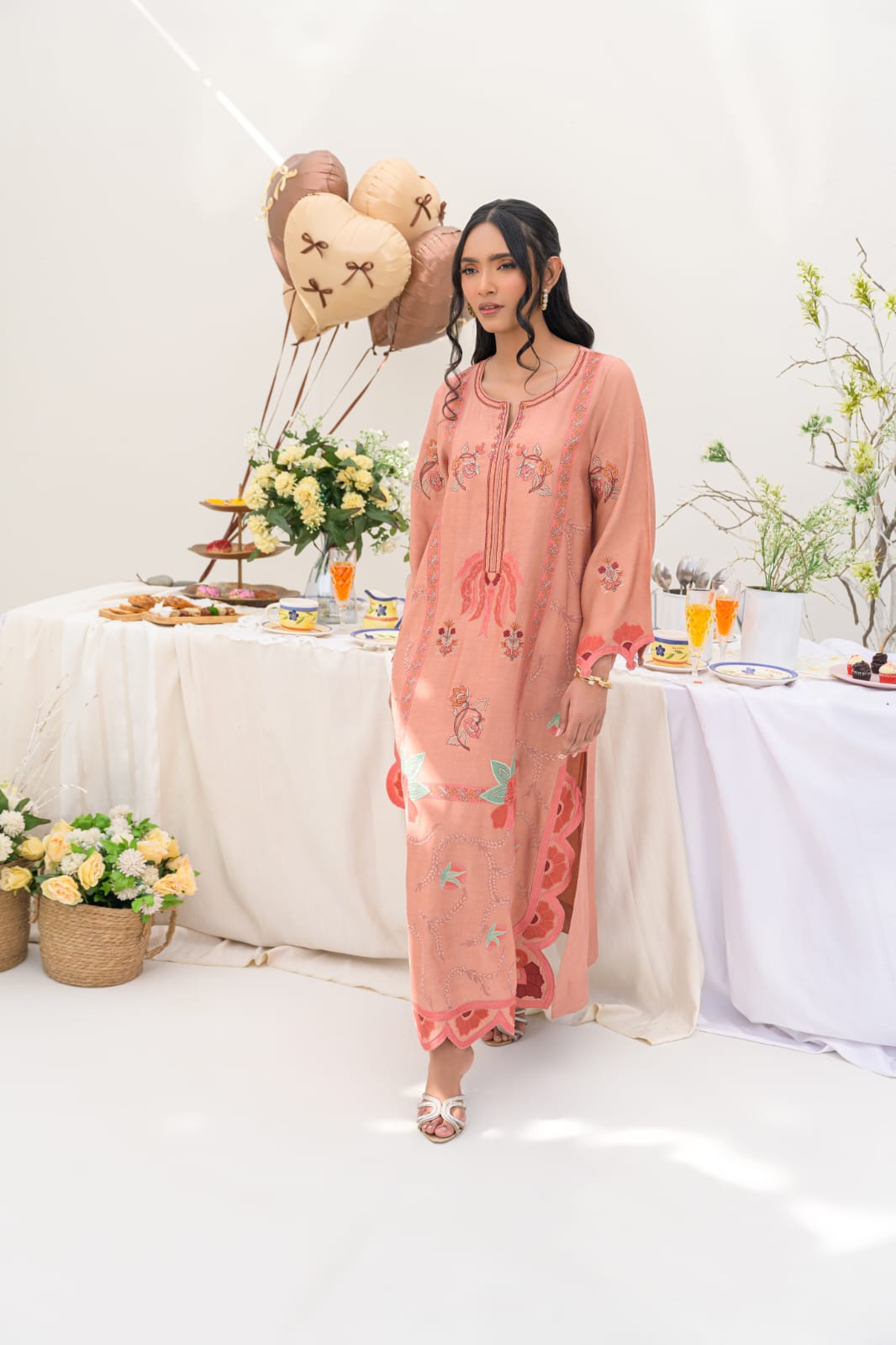 KOMAL LAKHANI - Coral Nectar Kaftan