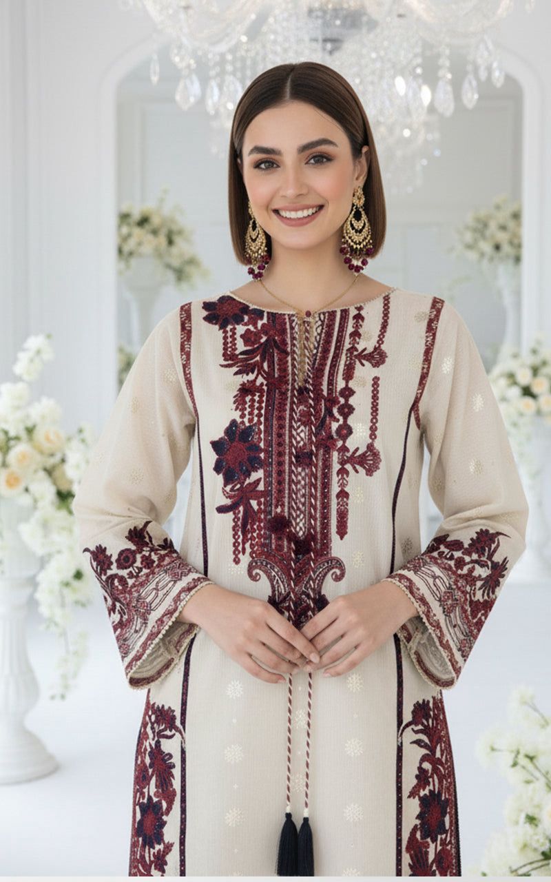 THREADS AND MOTIFS - Maroon Tapestry