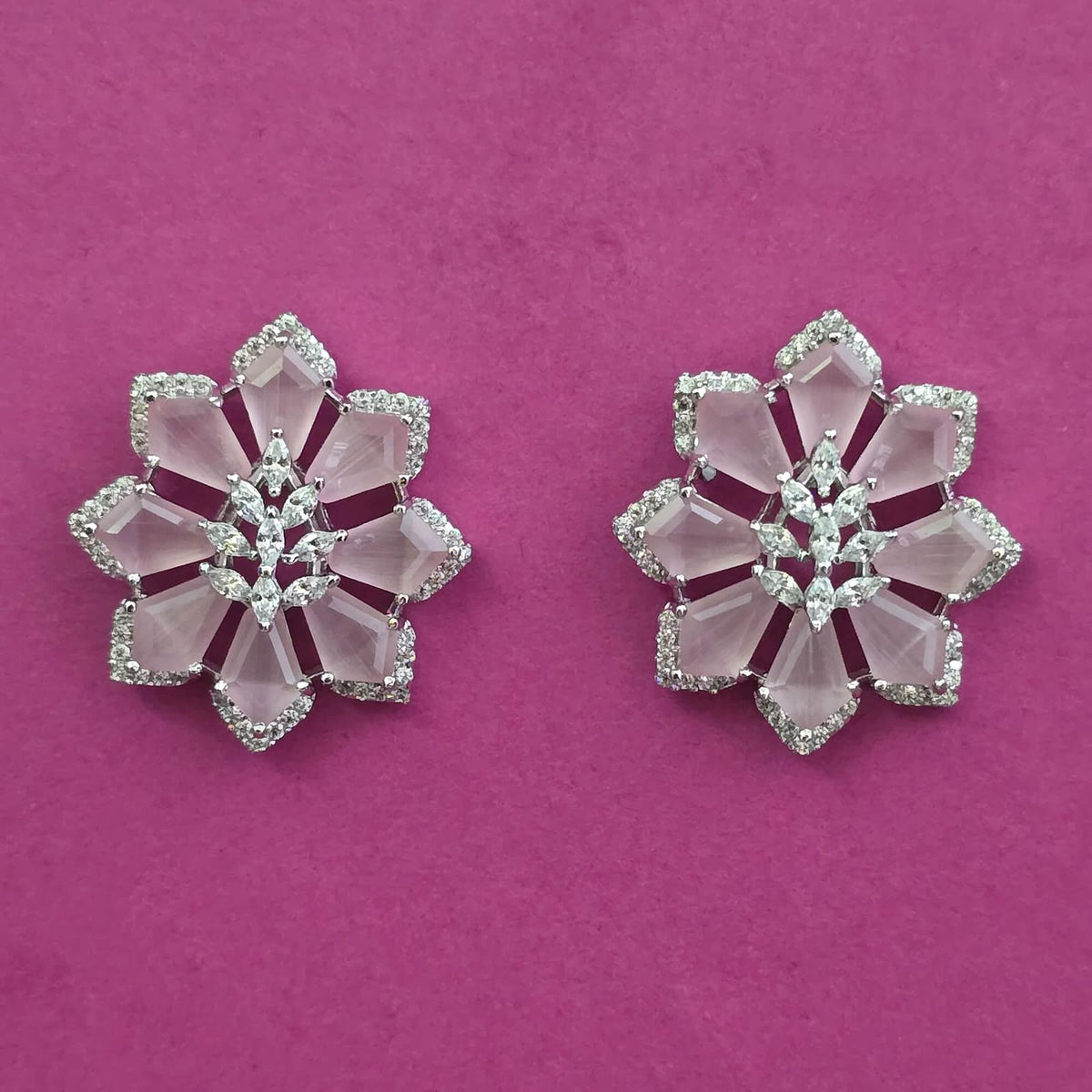 THE BUTTERFLY EFFECT-Pink flower earrings