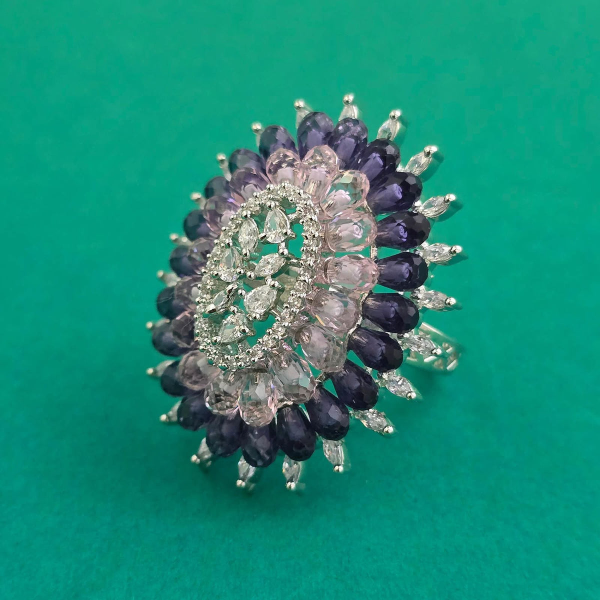THE BUTTERFLY EFFECT-Ring silver with purple