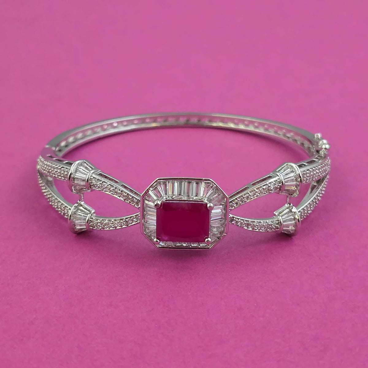THE BUTTERFLY EFFECT- Silver with red  bangles
