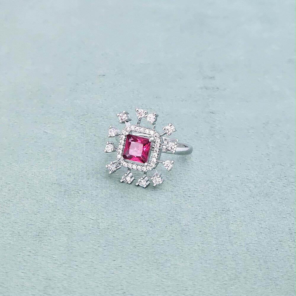THE BUTTERFLY EFFECT-Ring silver with pink