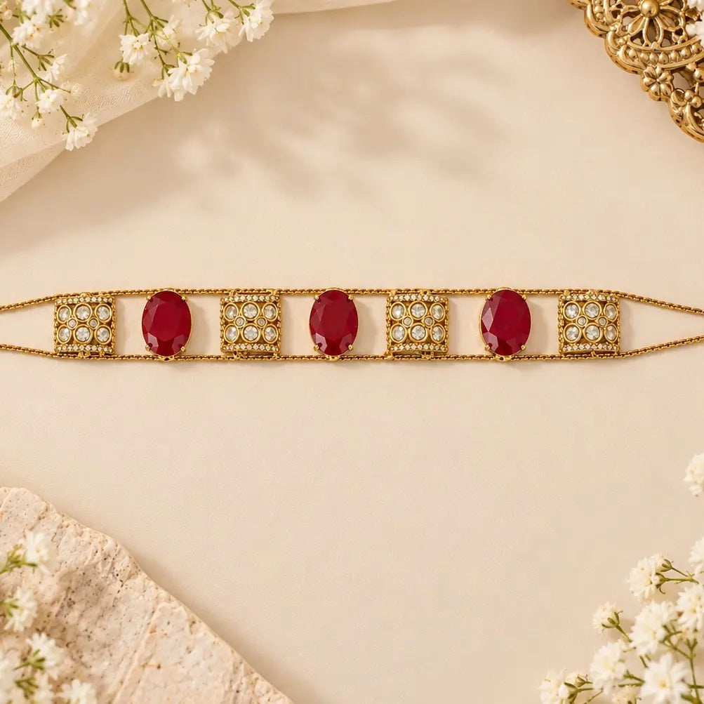 THE BUTTERFLY EFFECT- Bracelet with red  gold