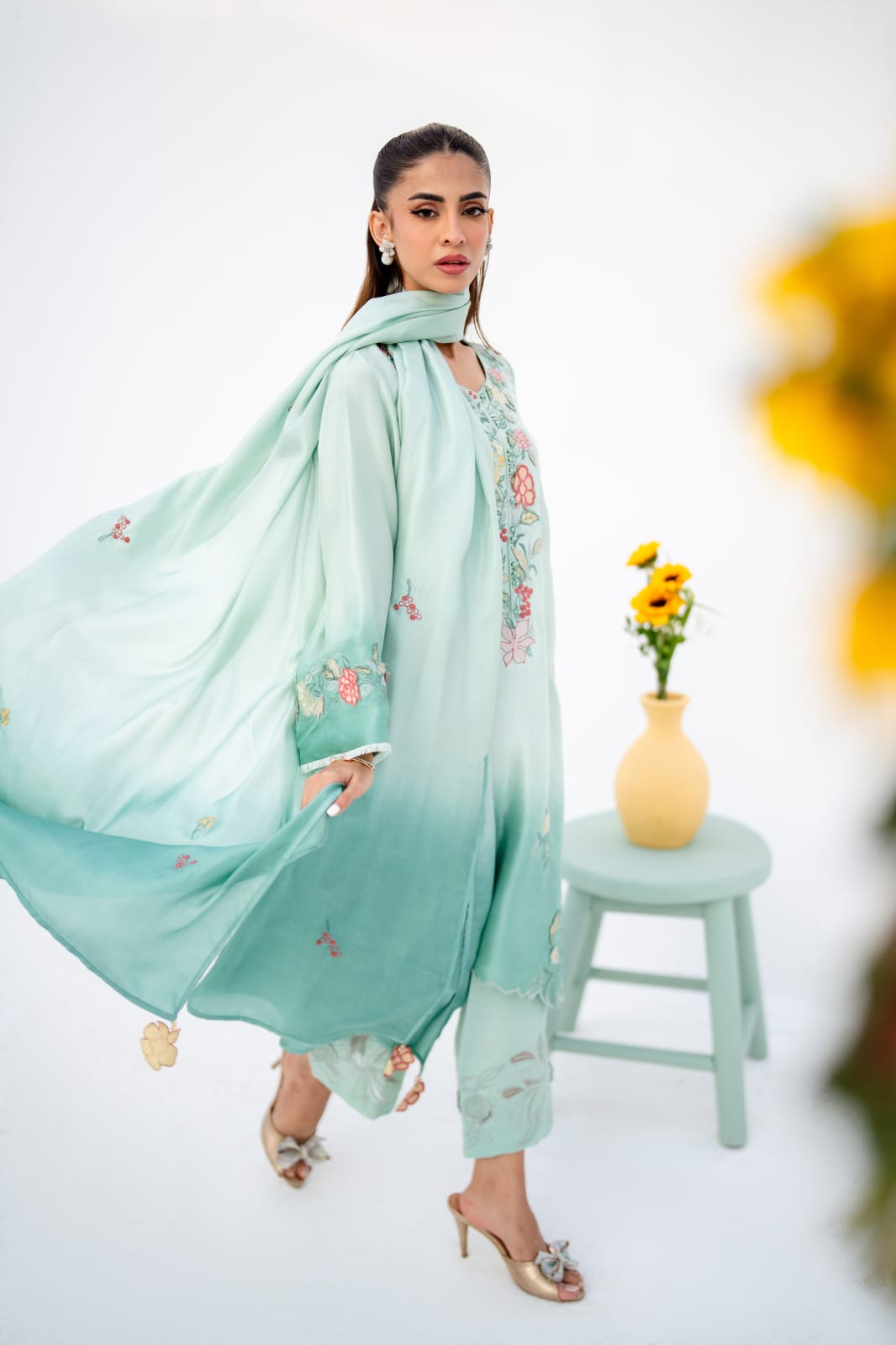 KOMAL LAKHANI - Green GIzri Shaded