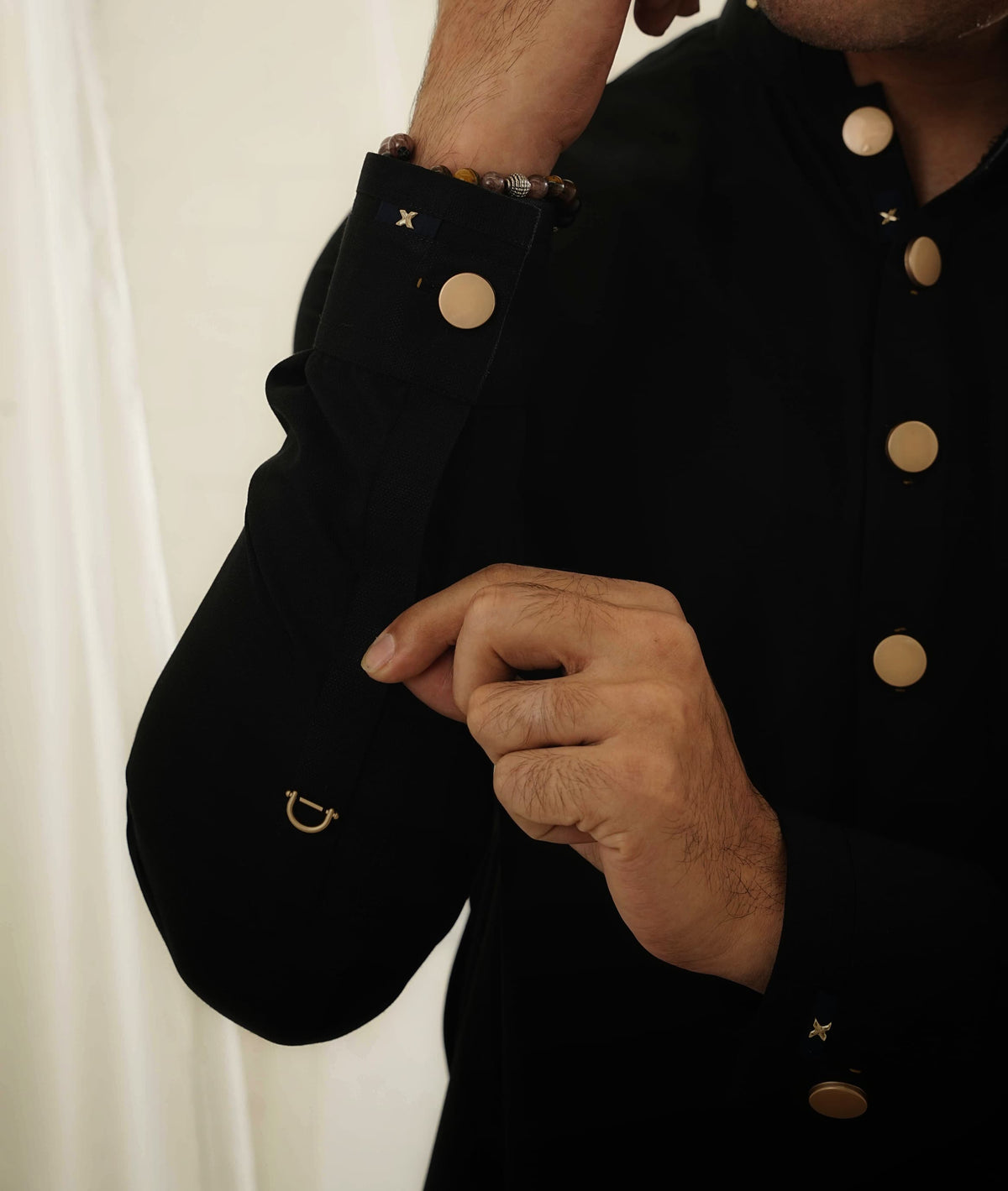 KUNZUL CHANNAR - Black bootcut kurta trouser