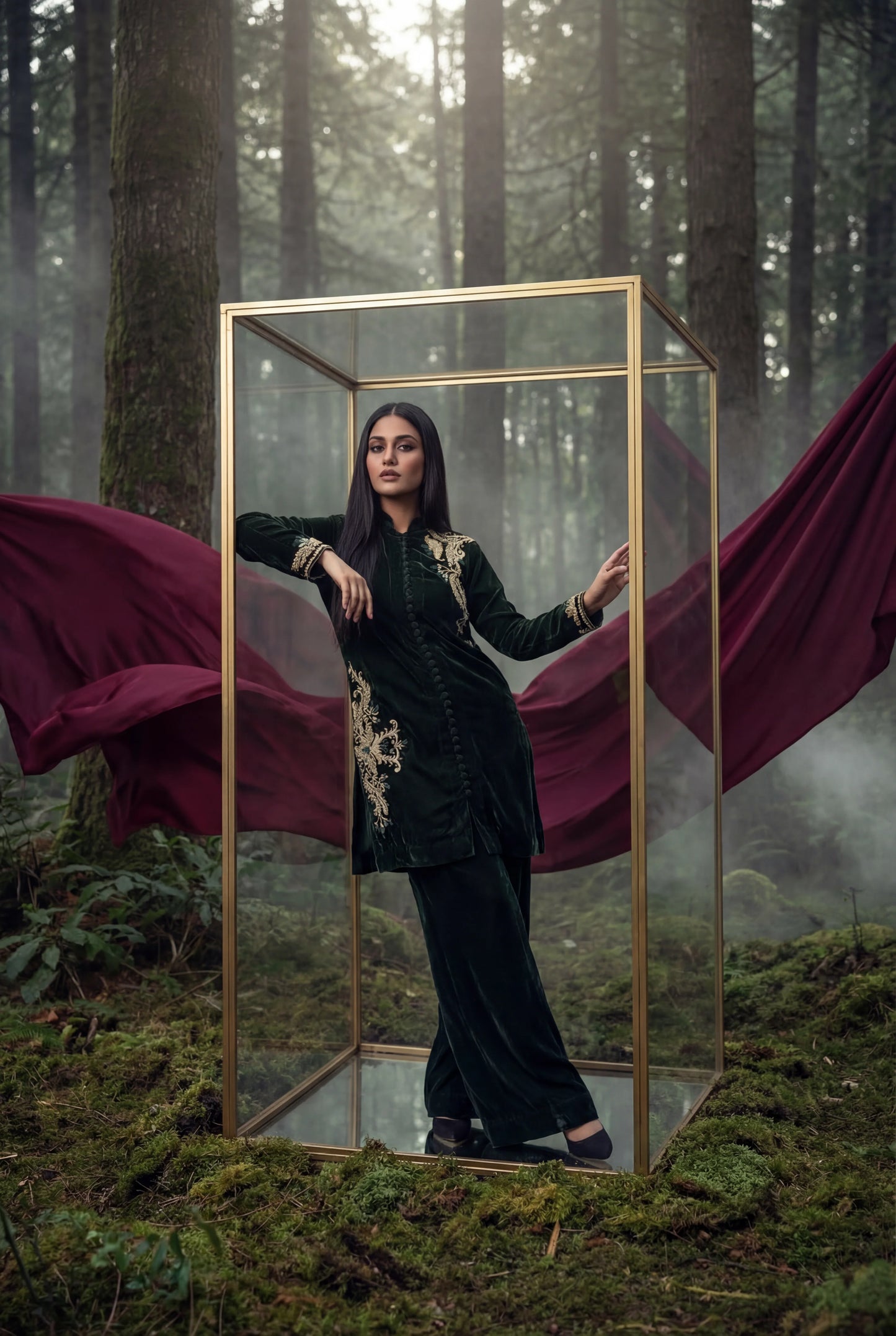 HUMAYUN ALAMGIR ( WOMENWEAR) - Emerald Mist Set