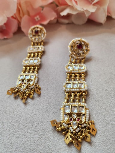 VINANTI MANJI JEWELRY - Featuring a pair of 22k gold plated dangler earrings