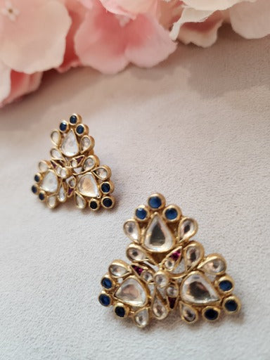 VINANTI MANJI JEWELRY - Featuring a pair of 22kt gold plated stud earrings studded