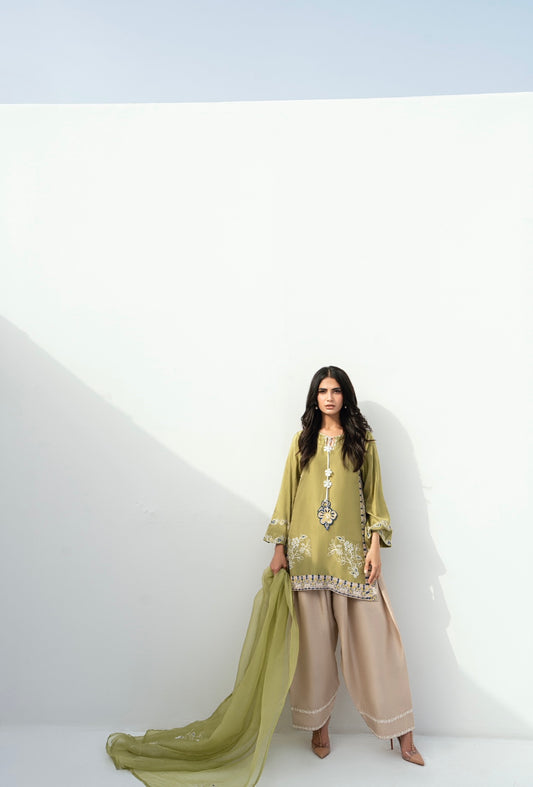 FARAH ZUBAIR - Olive Green Shirt