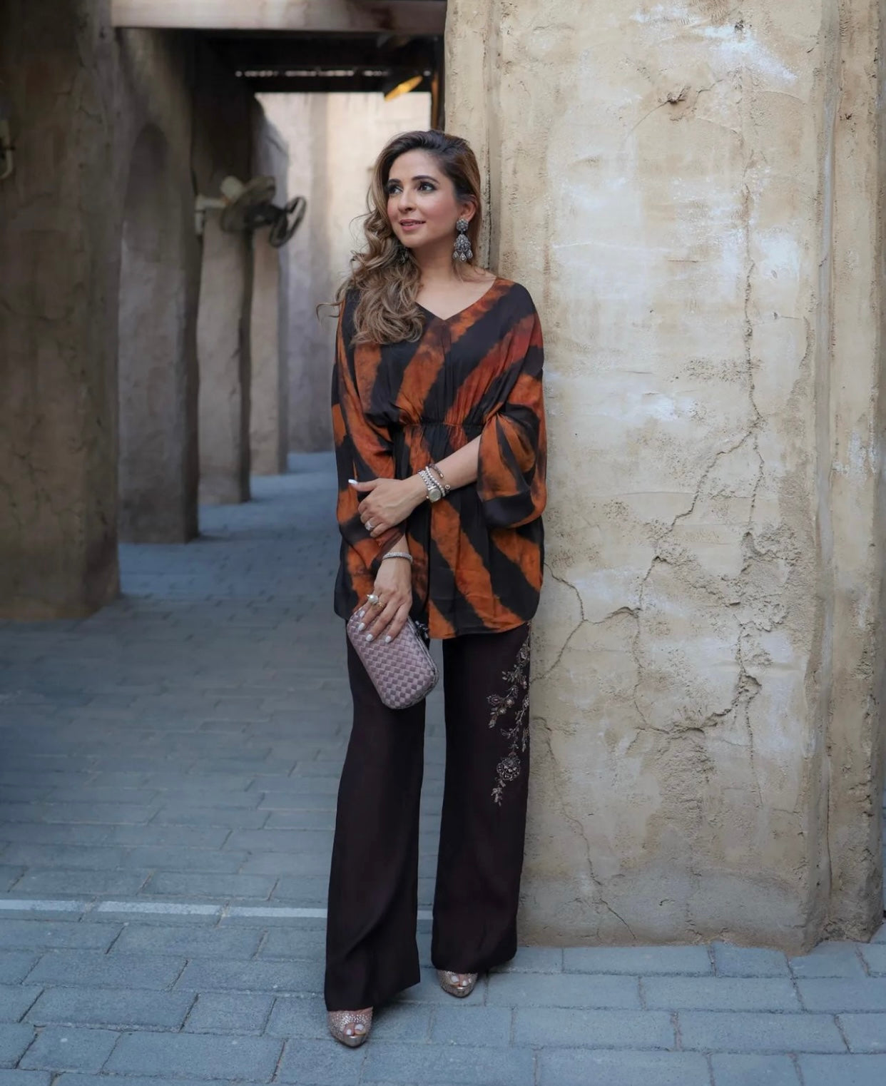 ANAM AHKLAQ -  Rust and Brown Tie and Dye
