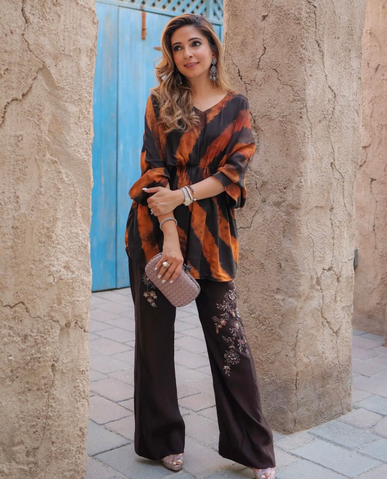 ANAM AHKLAQ -  Rust and Brown Tie and Dye
