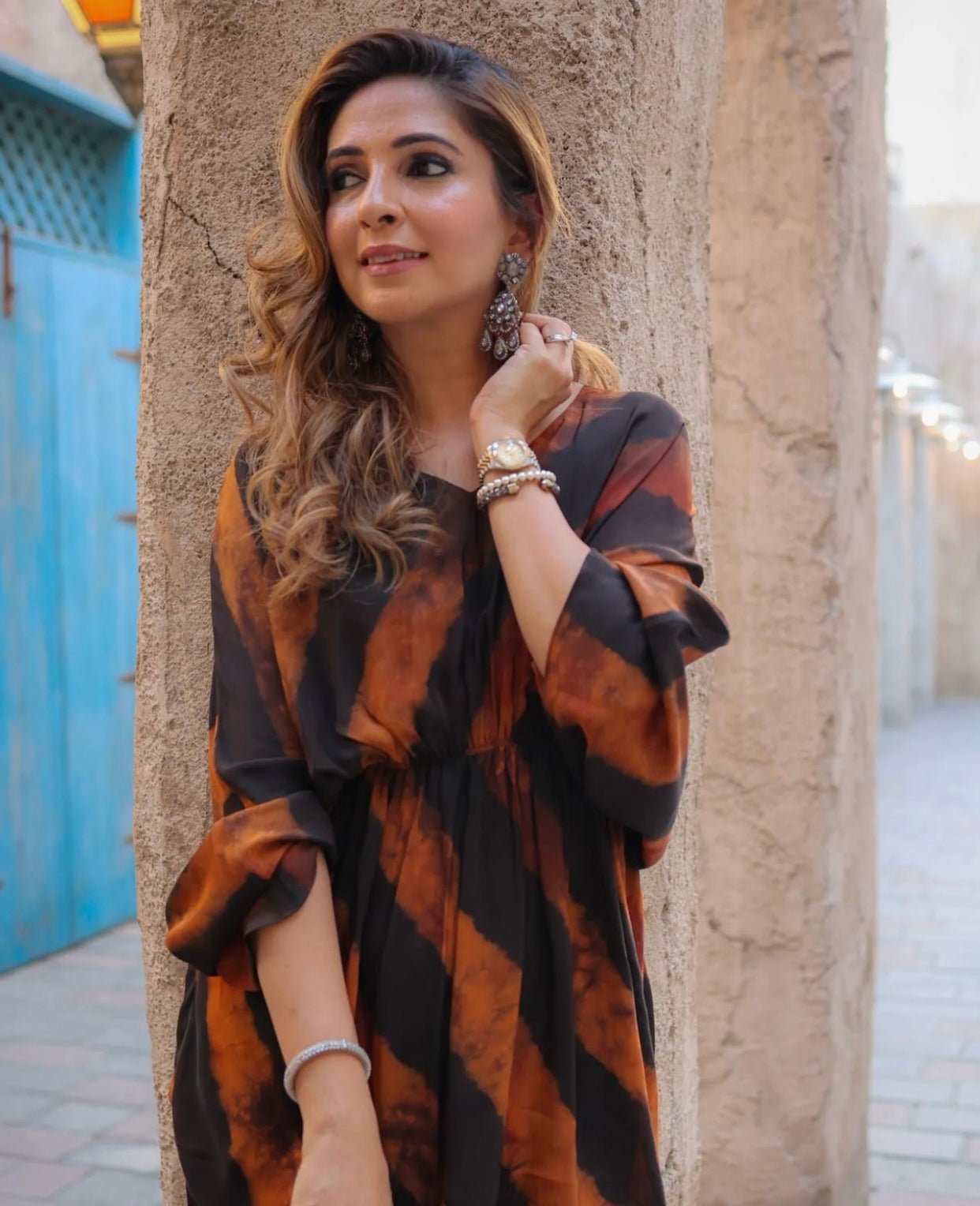 ANAM AHKLAQ -  Rust and Brown Tie and Dye